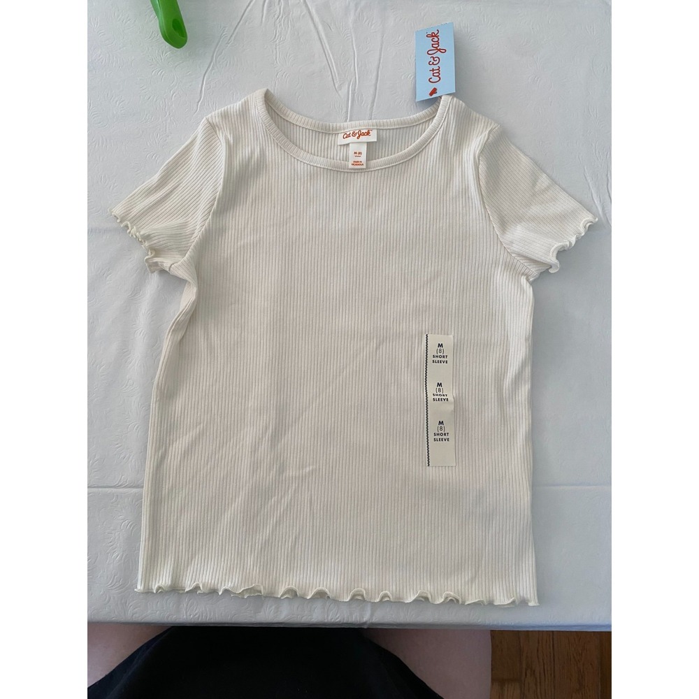 Girls Cat & Jack Cream T-Shirt Size M(8)